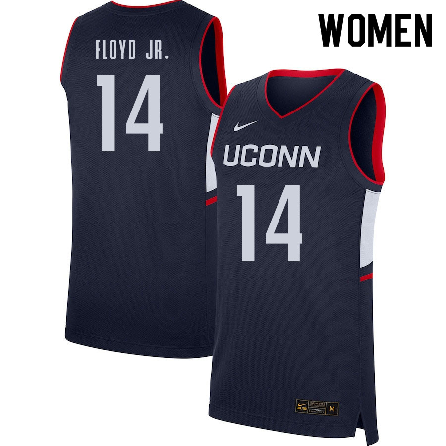 Women #14 Corey Floyd Jr. Uconn Huskies College Basketball Jerseys Sale-Navy